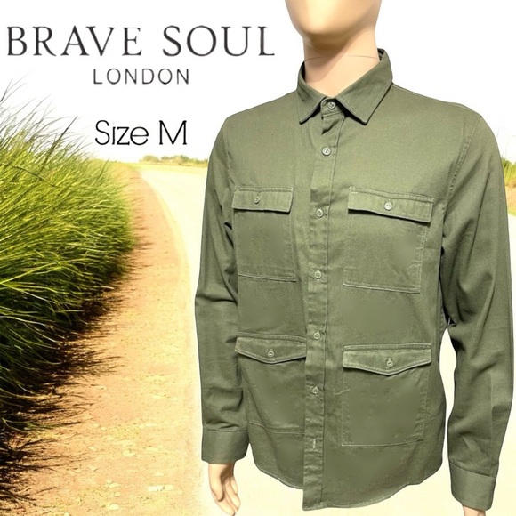 Brave Soul London Four Flap Pocket Utility Shacket - Picture 16 of 16